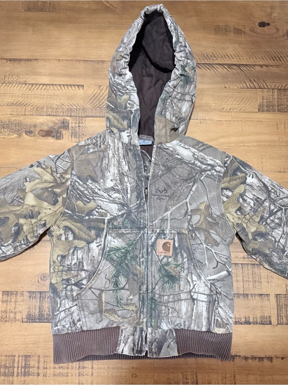 Carhartt Kids Realtree Camo Hooded Puffer Jacket - Brown/Gray/Green